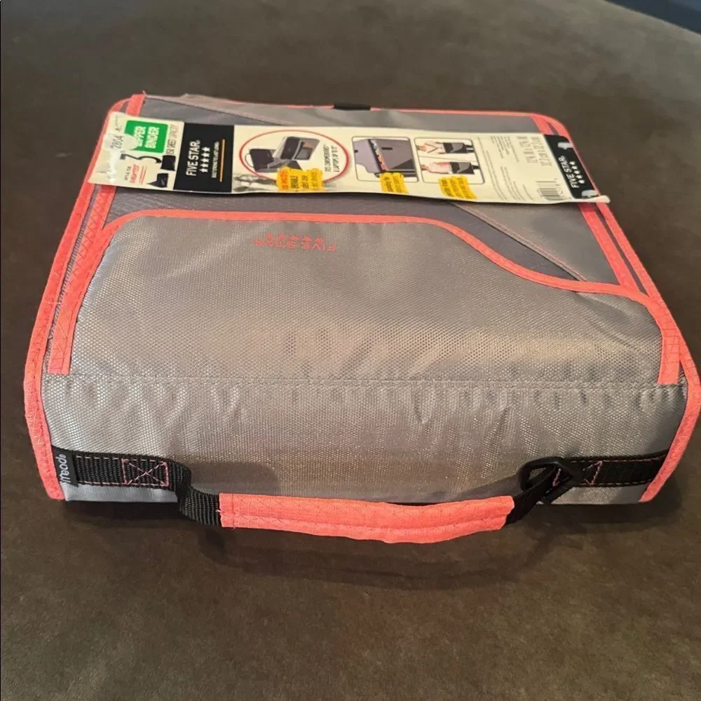 Mead Five Star Pink & Gray 3” 3-Ring Zipper Binder 850 Sheet Capacity NEW